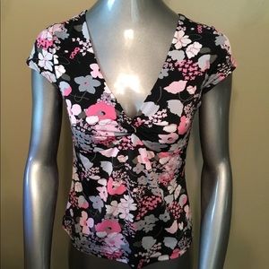 Vintage Self Esteem floral cropped top blouse